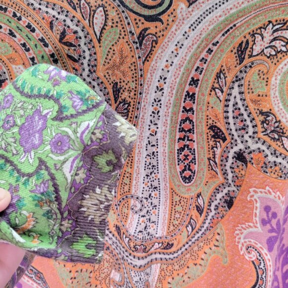 Etro Milano Womens Paisley Silk & Cashmere Long Sleeve Size 10 Made In Italy - Picture 5 of 11